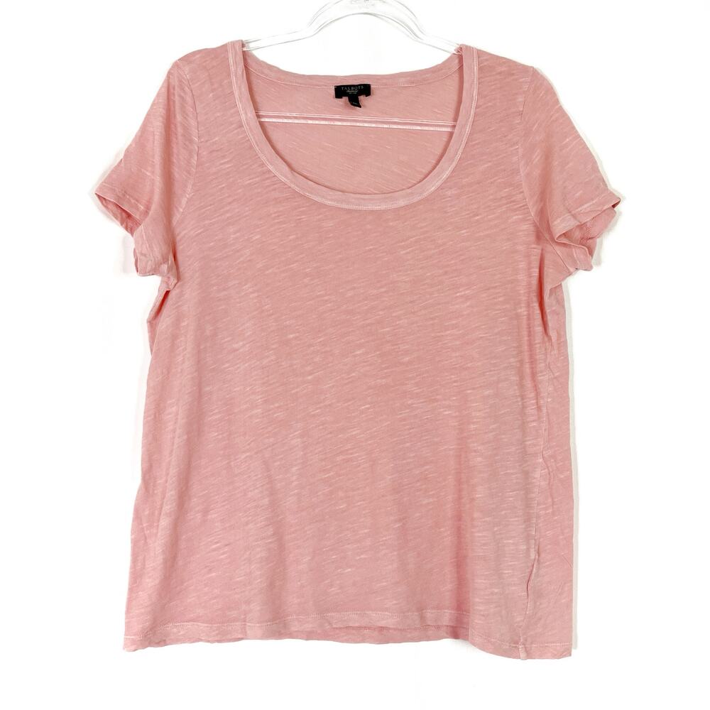 Talbots | Light Pink Tee Shirt Short Sleeve Heather Burnout 100% Cotton Women LP